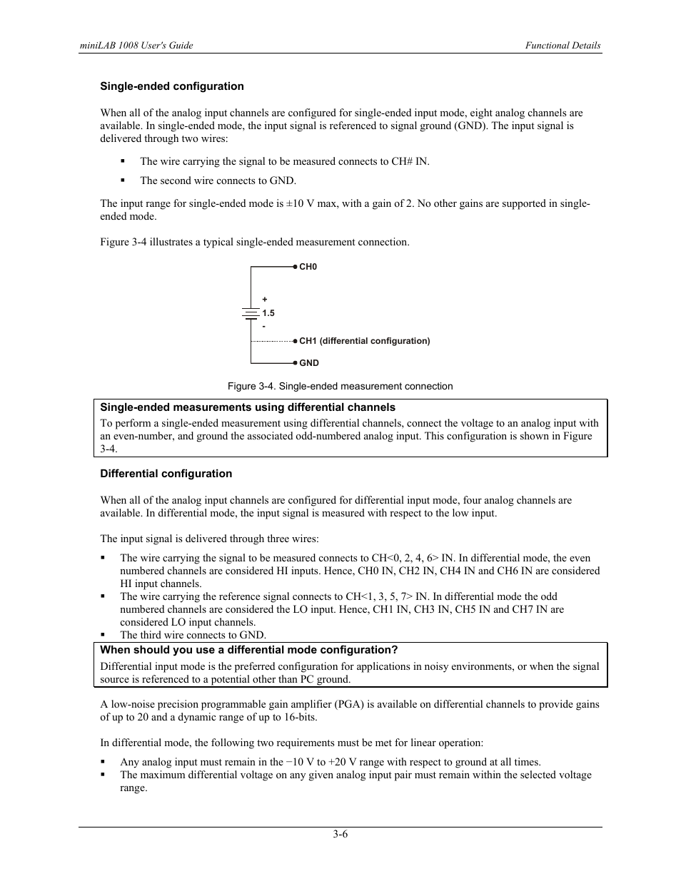 Single-ended configuration, Differential configuration | Measurement Computing miniLAB-1008 User Manual | Page 18 / 34