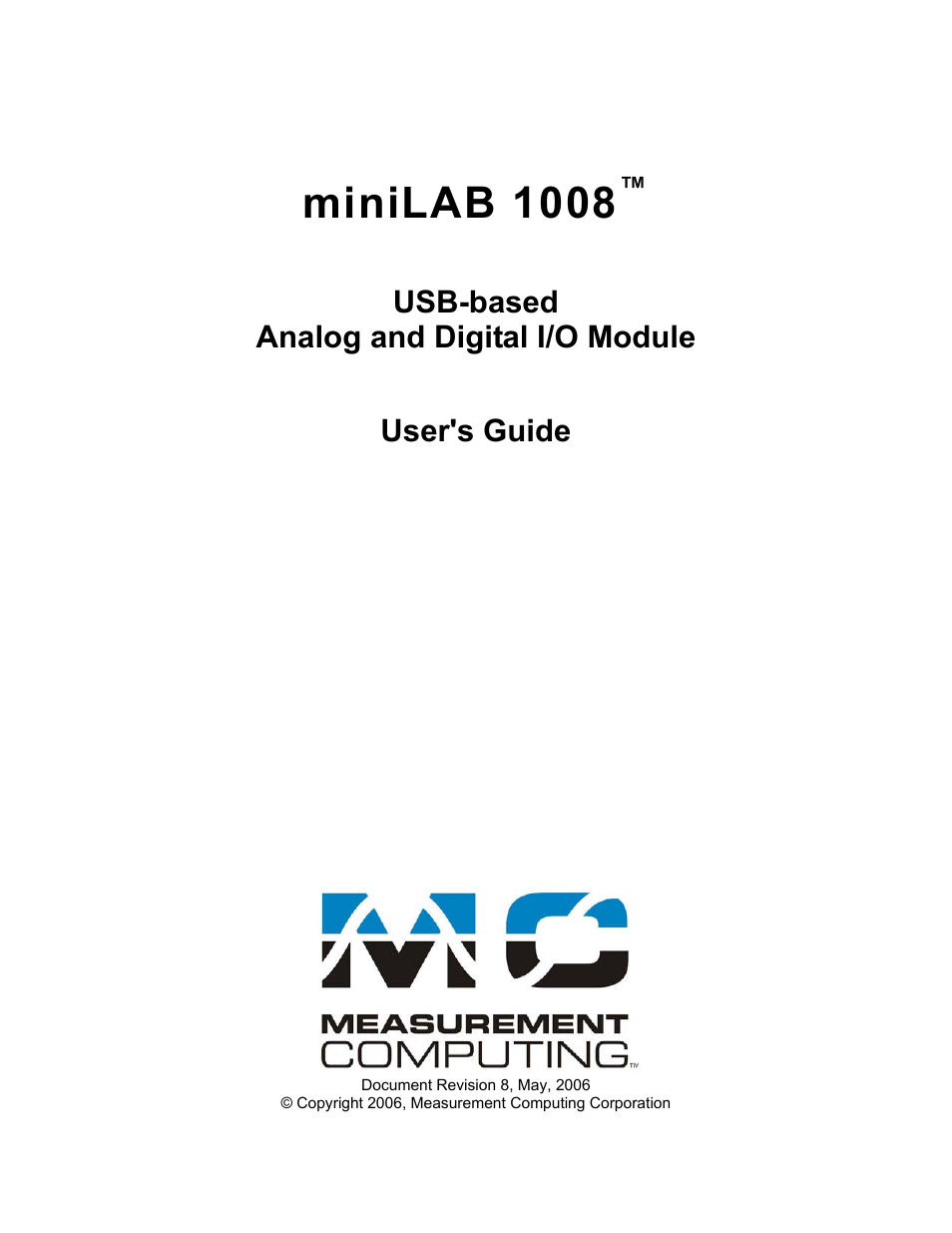 Minilab 1008 | Measurement Computing miniLAB-1008 User Manual | Page 2 / 34