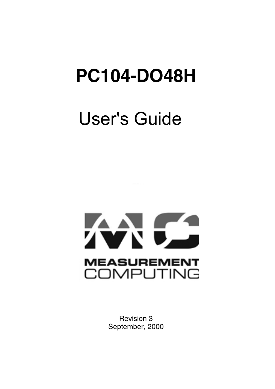 Measurement Computing PC104-DO48H User Manual | 16 pages