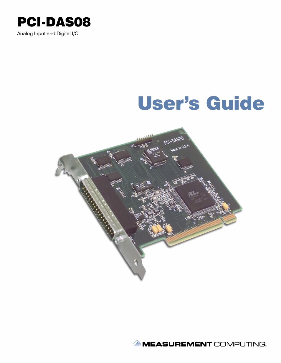 Measurement Computing PCI-DAS08 User Manual | 19 pages
