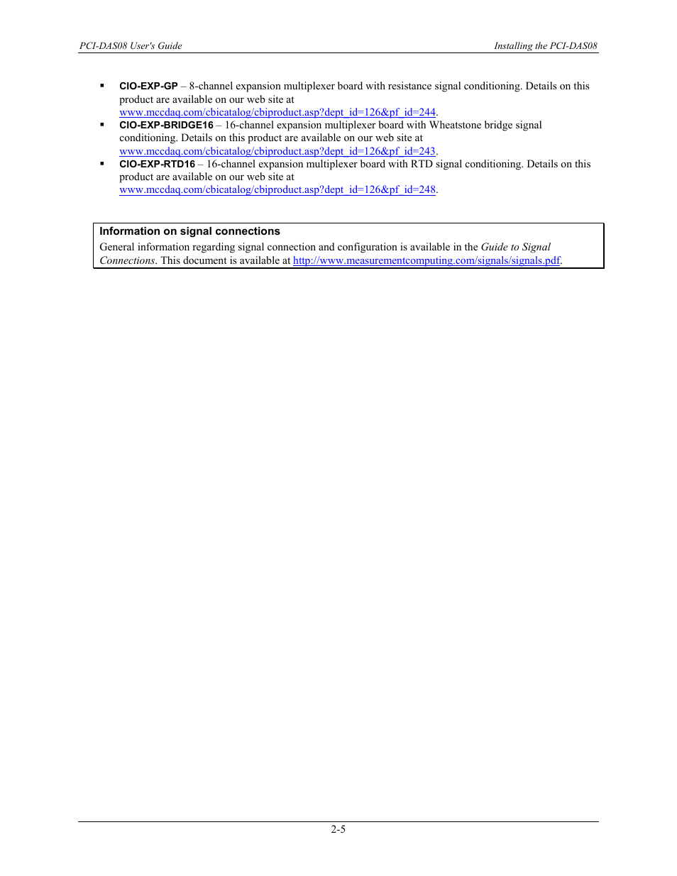 Measurement Computing PCI-DAS08 User Manual | Page 13 / 19