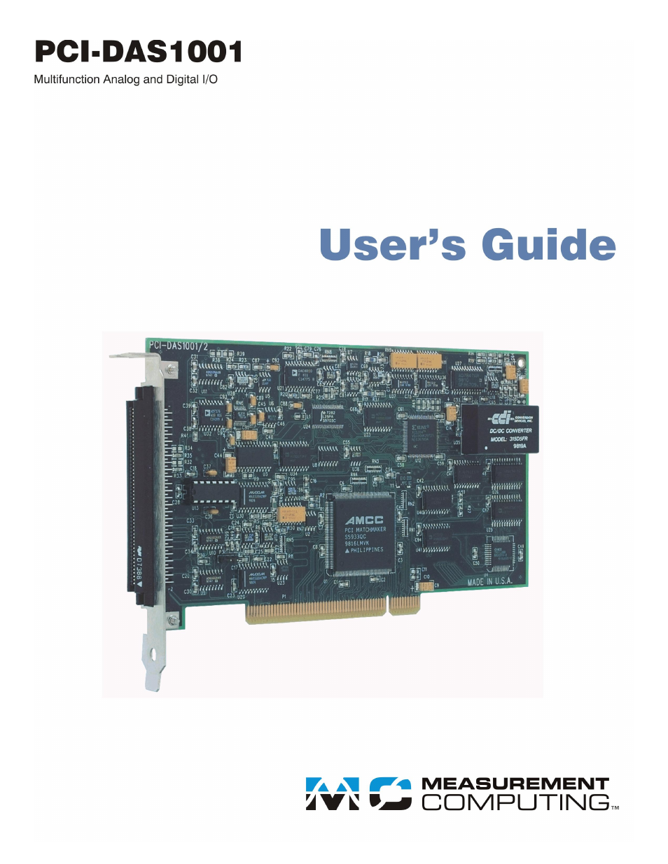 Measurement Computing PCI-DAS1001 User Manual | 24 pages