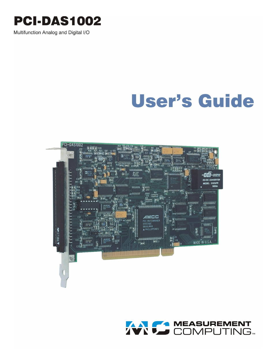 Measurement Computing PCI-DAS1002 User Manual | 26 pages