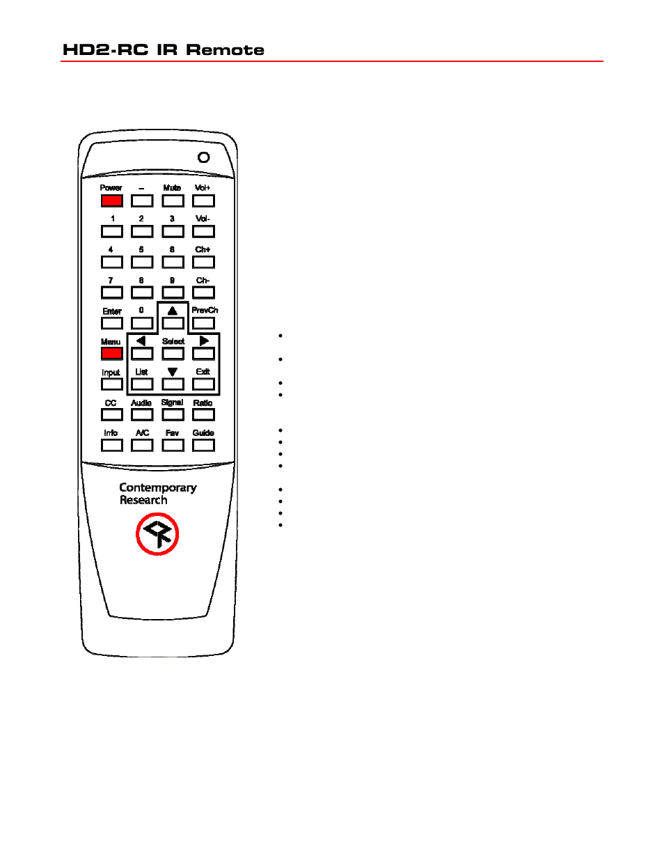 Hd2-rc ir remote | Contemporary Research ICC2-ATSC User Manual | Page 8 / 23
