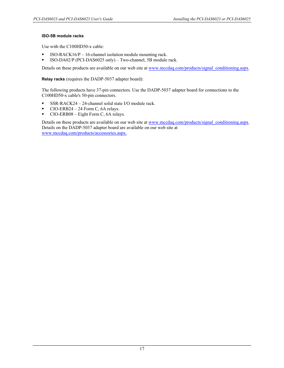 Measurement Computing PCI-DAS6023 User Manual | Page 17 / 44