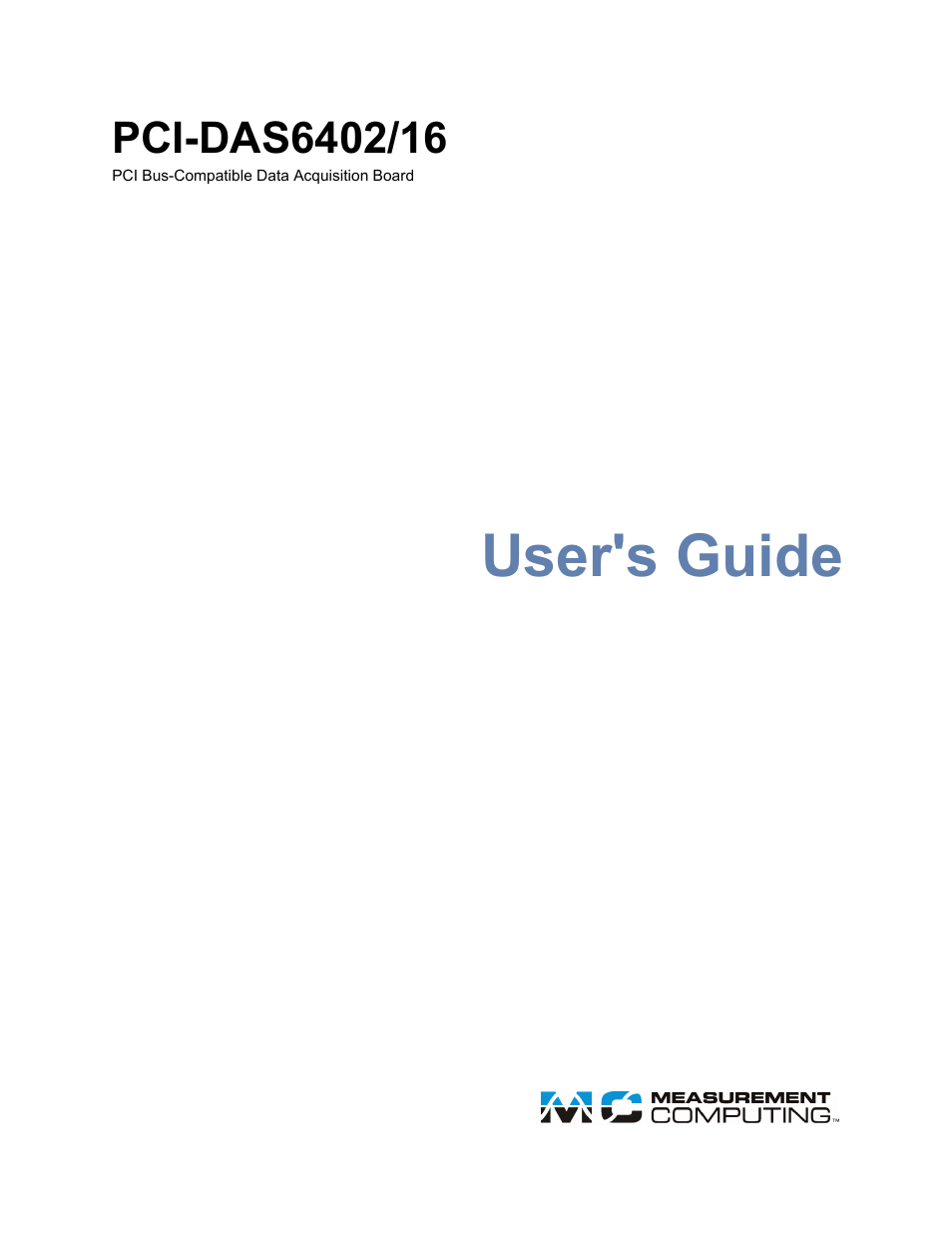 Measurement Computing PCI-DAS6402/16 User Manual | 34 pages