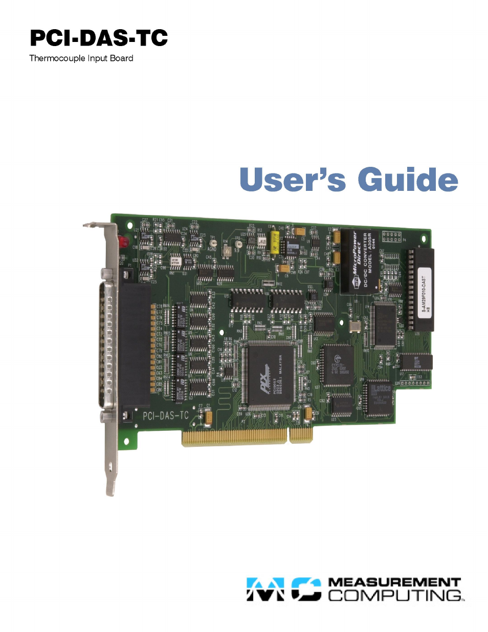 Measurement Computing PCI-DAS-TC User Manual | 20 pages