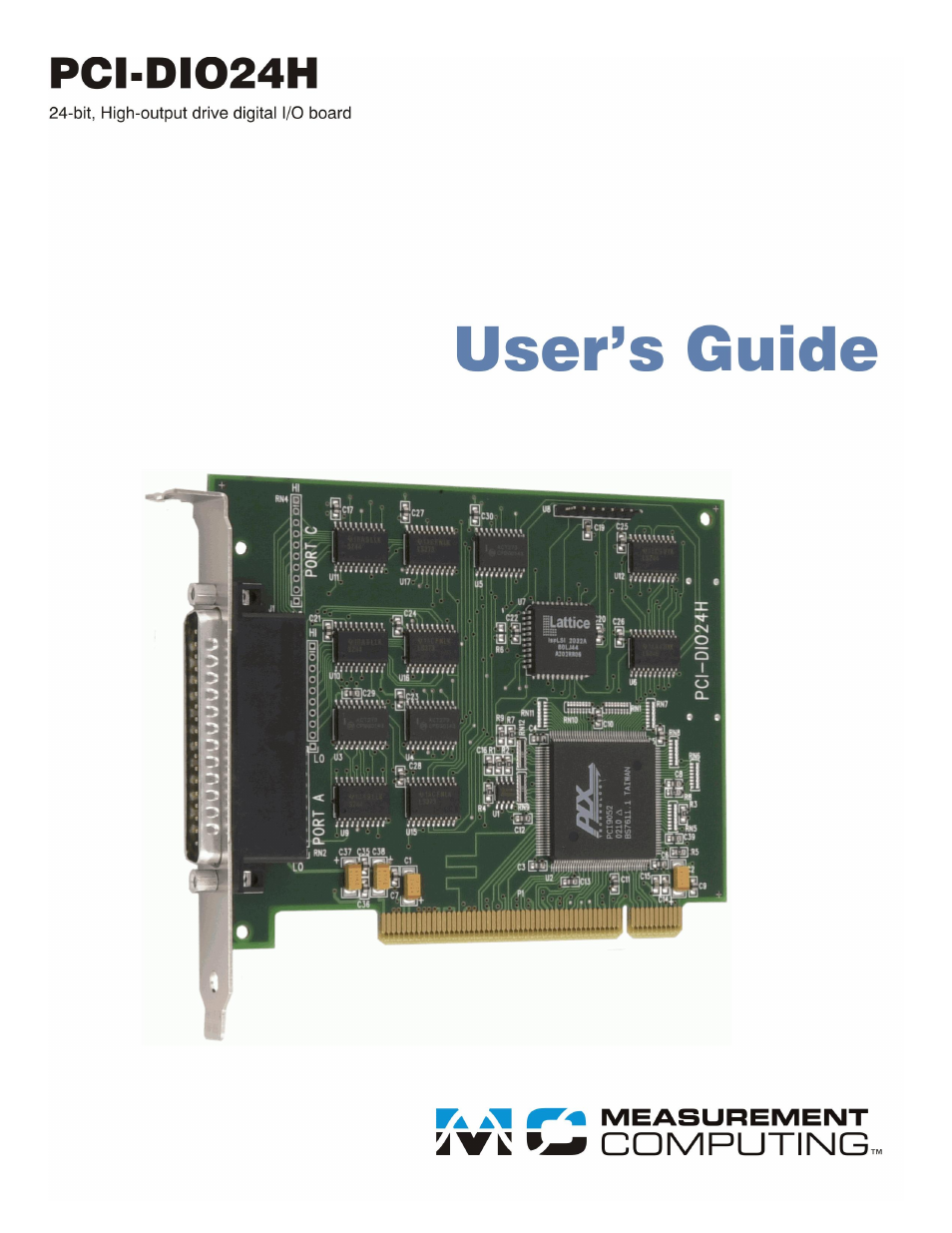 Measurement Computing PCI-DIO24H User Manual | 17 pages