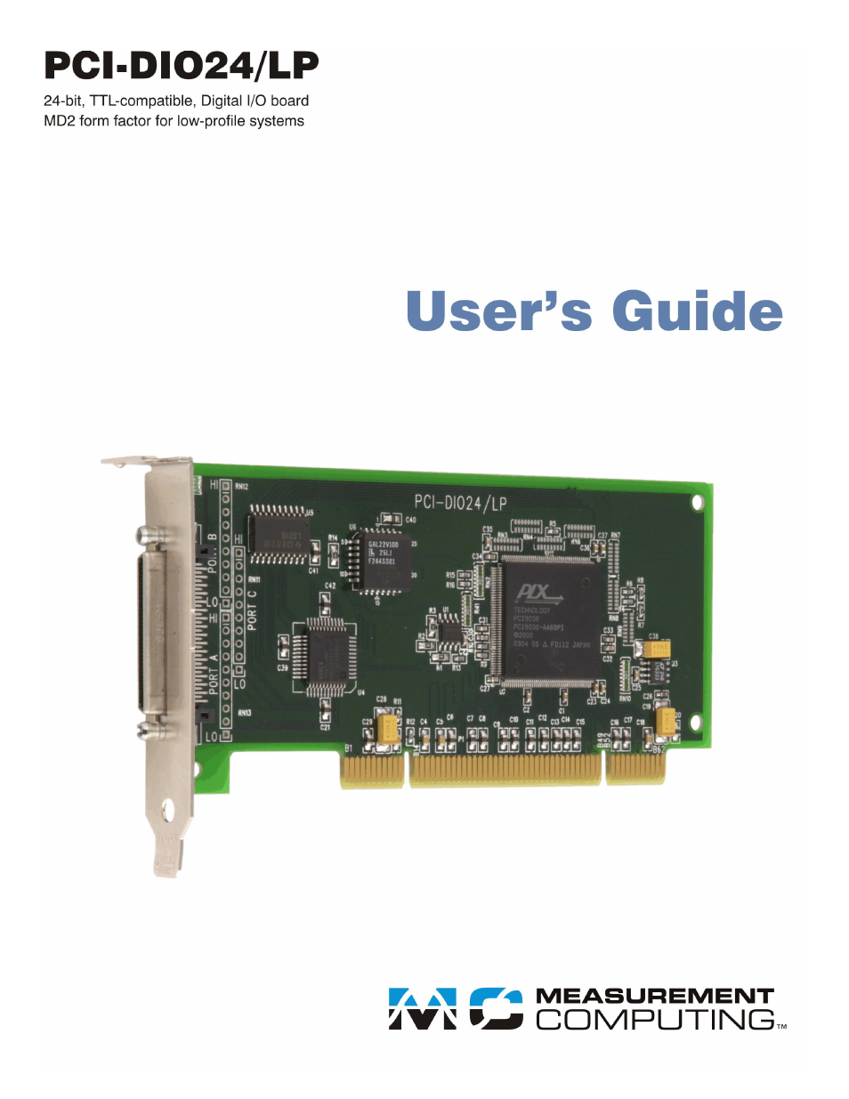 Measurement Computing PCI-DIO24/LP User Manual | 17 pages