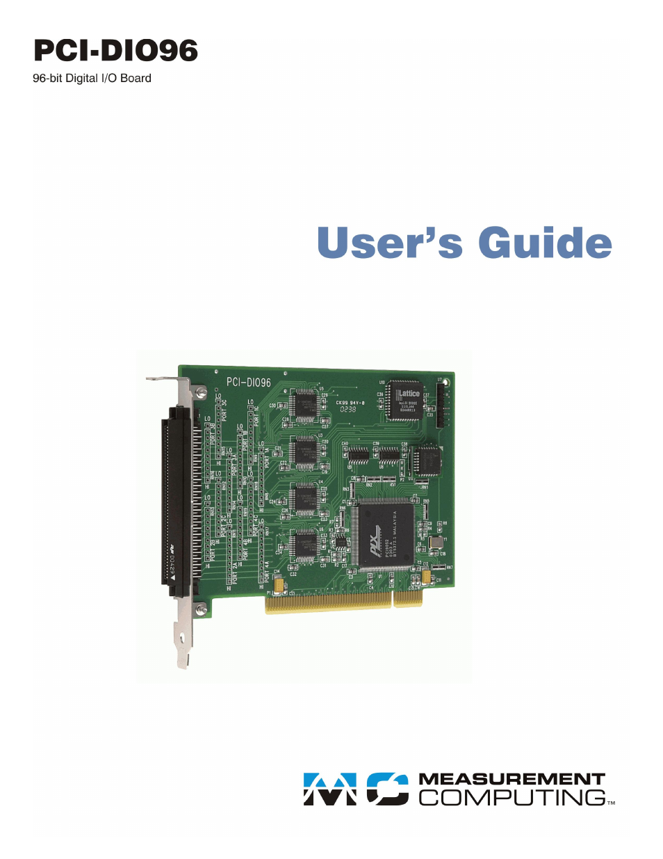 Measurement Computing PCI-DIO96 User Manual | 23 pages