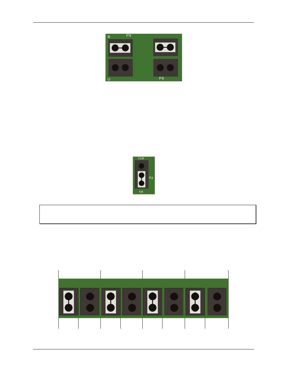 Simultaneous sample and hold (ssh) trigger, Clock select (p2 jumper), Pull-up/down configuration (p3 jumpers) | Measurement Computing PCIe-DAS1602/16 User Manual | Page 10 / 24