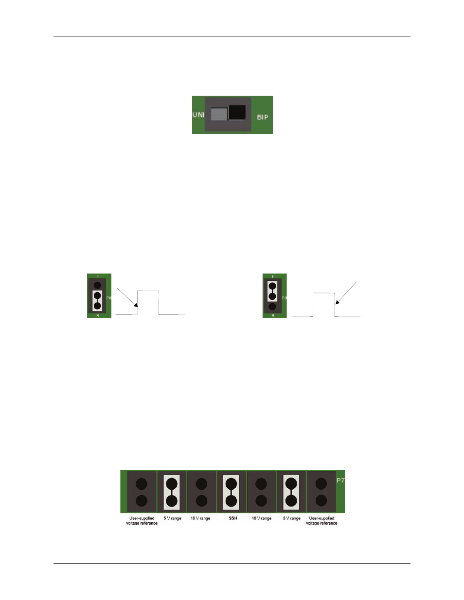 A/d converter range (s2 switch), Trigger edge (p8 jumper) | Measurement Computing PCIe-DAS1602/16 User Manual | Page 9 / 24
