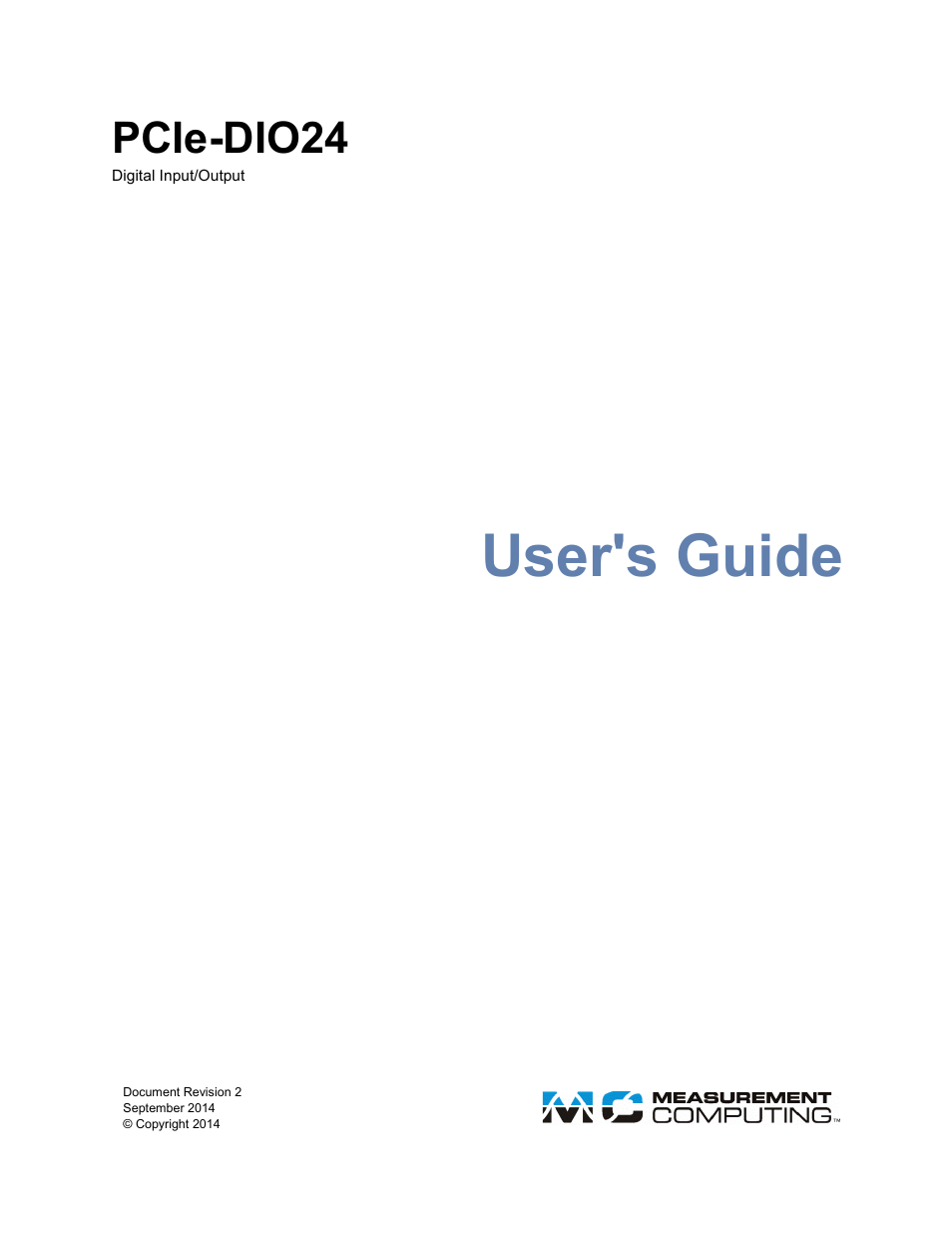 Measurement Computing PCIe-DIO24 User Manual | 16 pages