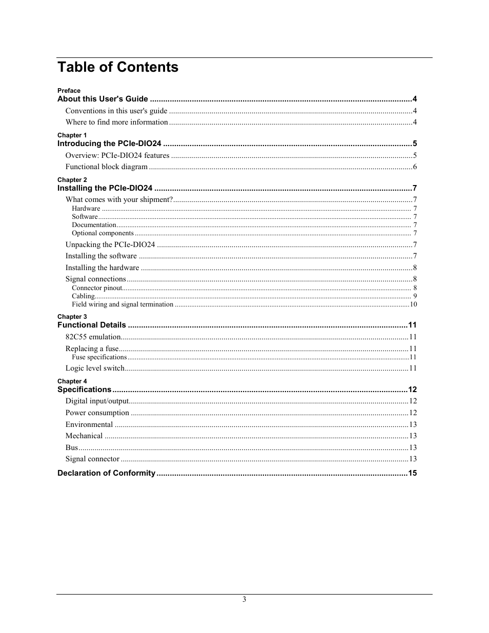 Measurement Computing PCIe-DIO24 User Manual | Page 3 / 16