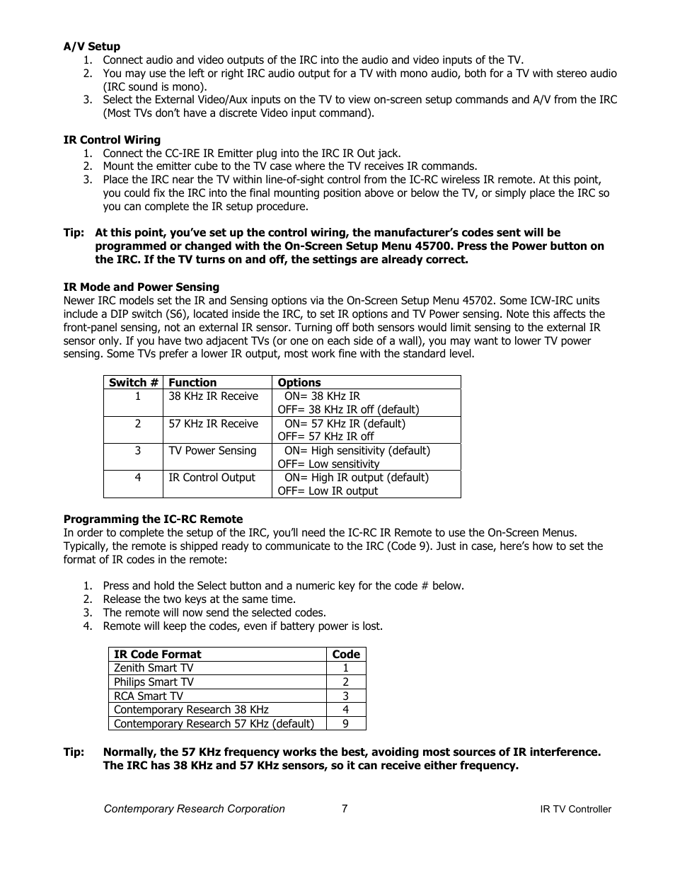 Contemporary Research ICC2-IRC User Manual | Page 7 / 22
