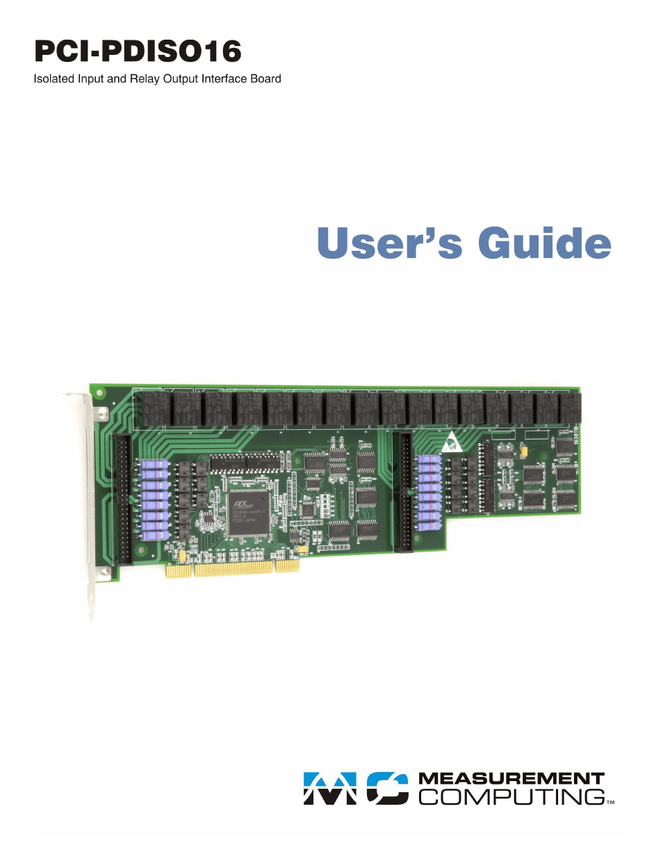 Measurement Computing PCI-PDISO16 User Manual | 22 pages