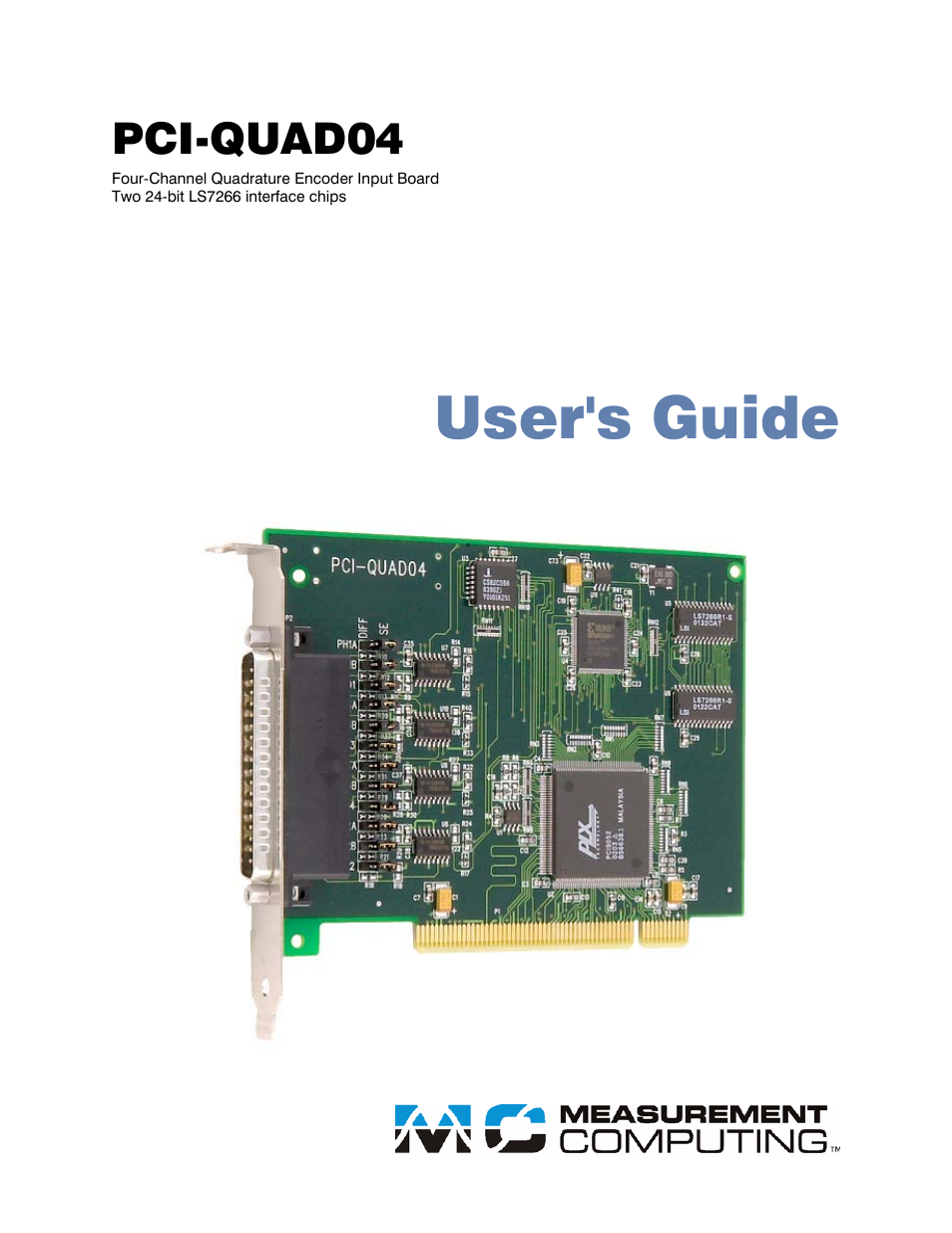 Measurement Computing PCI-QUAD04 User Manual | 16 pages