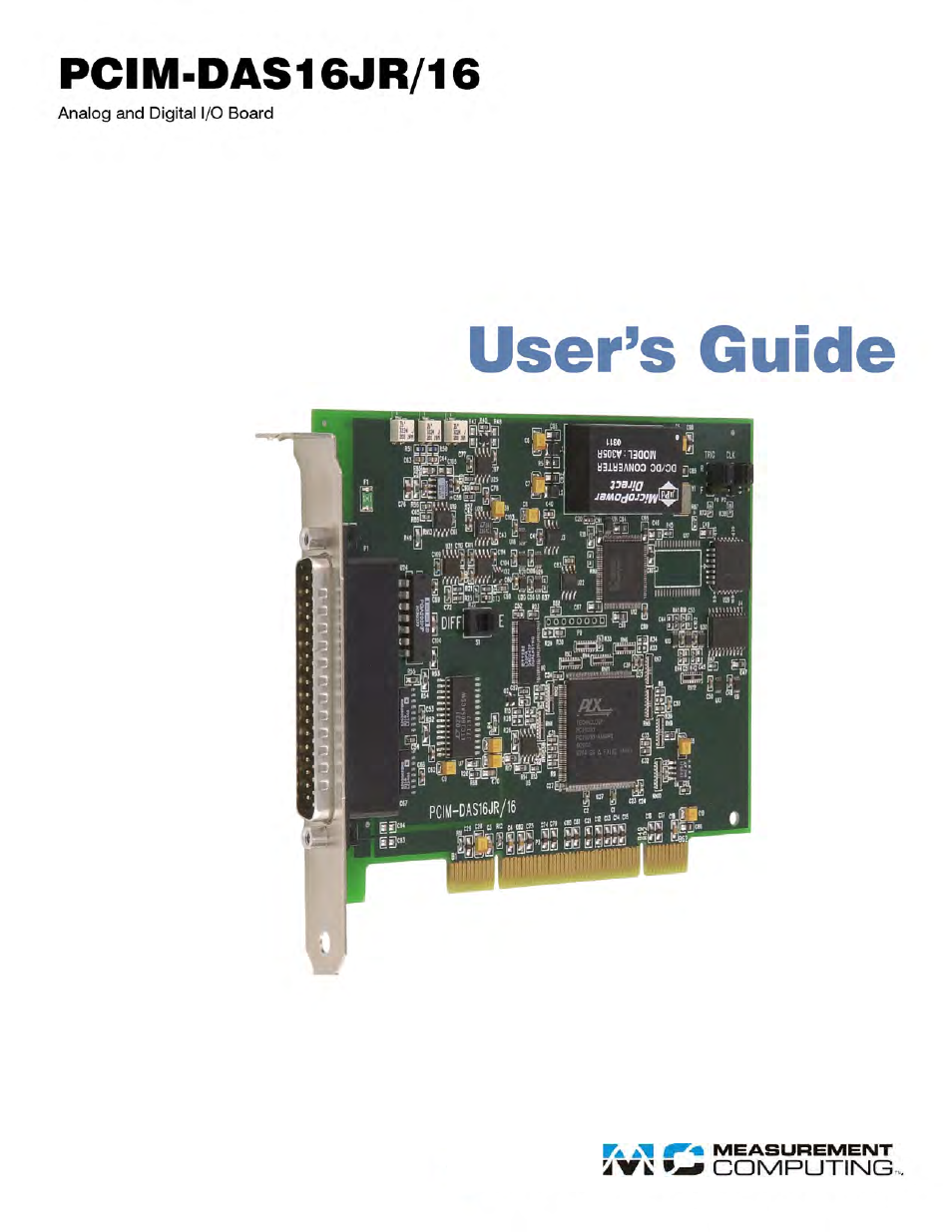 Measurement Computing PCIM-DAS16JR/16 User Manual | 27 pages