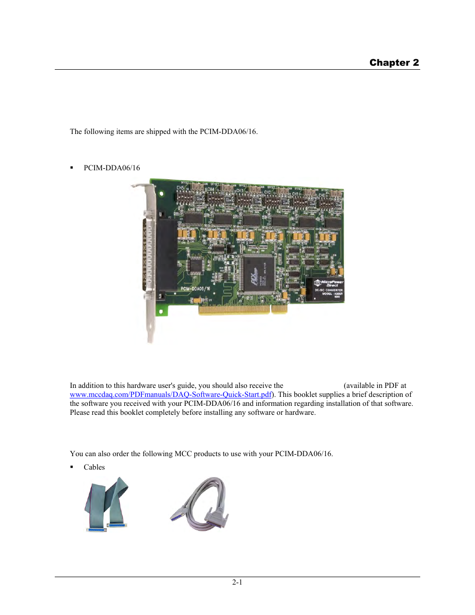 Installing the pcim-dda06/16, What comes with your pcim-dda06/16 shipment, Hardware | Additional documentation, Optional components, Installing the pcim-dda06/16 -1, What comes with your pcim-dda06/16 shipment? -1, Hardware -1, Additional documentation -1, Optional components -1 | Measurement Computing PCIM-DDA06/16 User Manual | Page 9 / 20