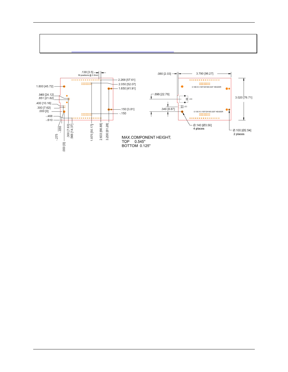 Mechanical drawing | Measurement Computing USB-201-OEM User Manual | Page 12 / 19