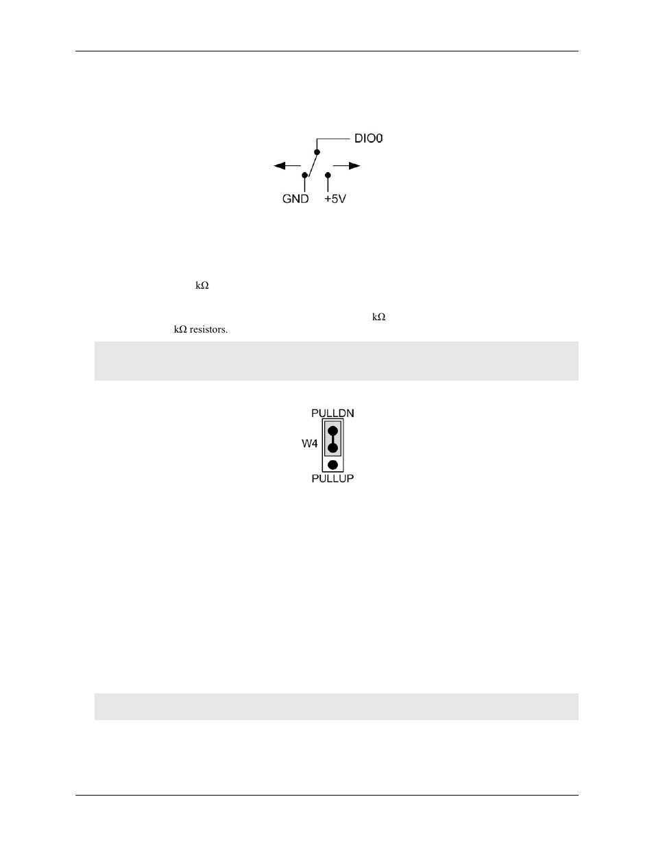 Digital i/o, Pull-up/down jumper w4, Trigger input | Counter input, Voltage output, Ground | Measurement Computing USB-202-OEM User Manual | Page 12 / 21