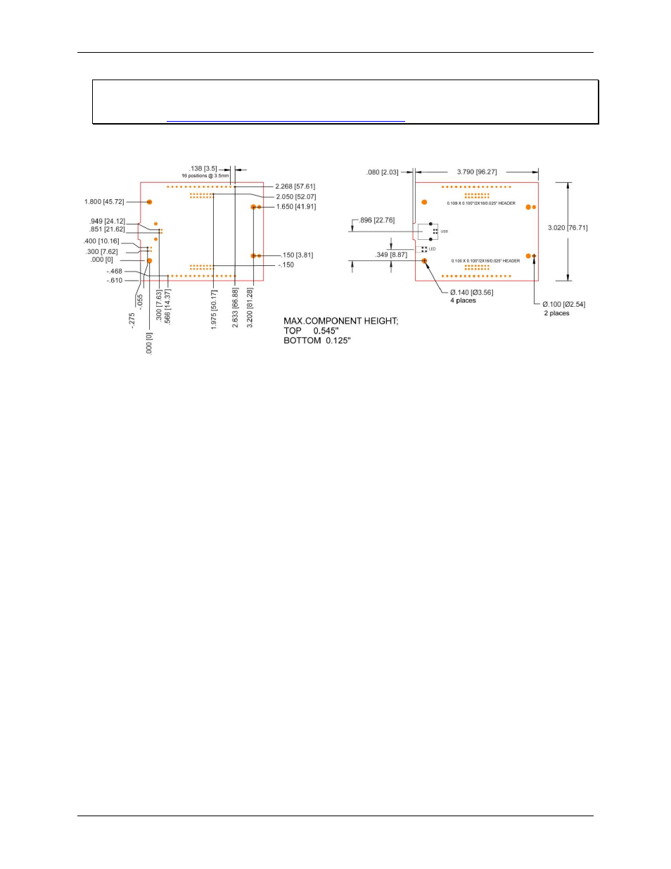 Mechanical drawing | Measurement Computing USB-202-OEM User Manual | Page 13 / 21