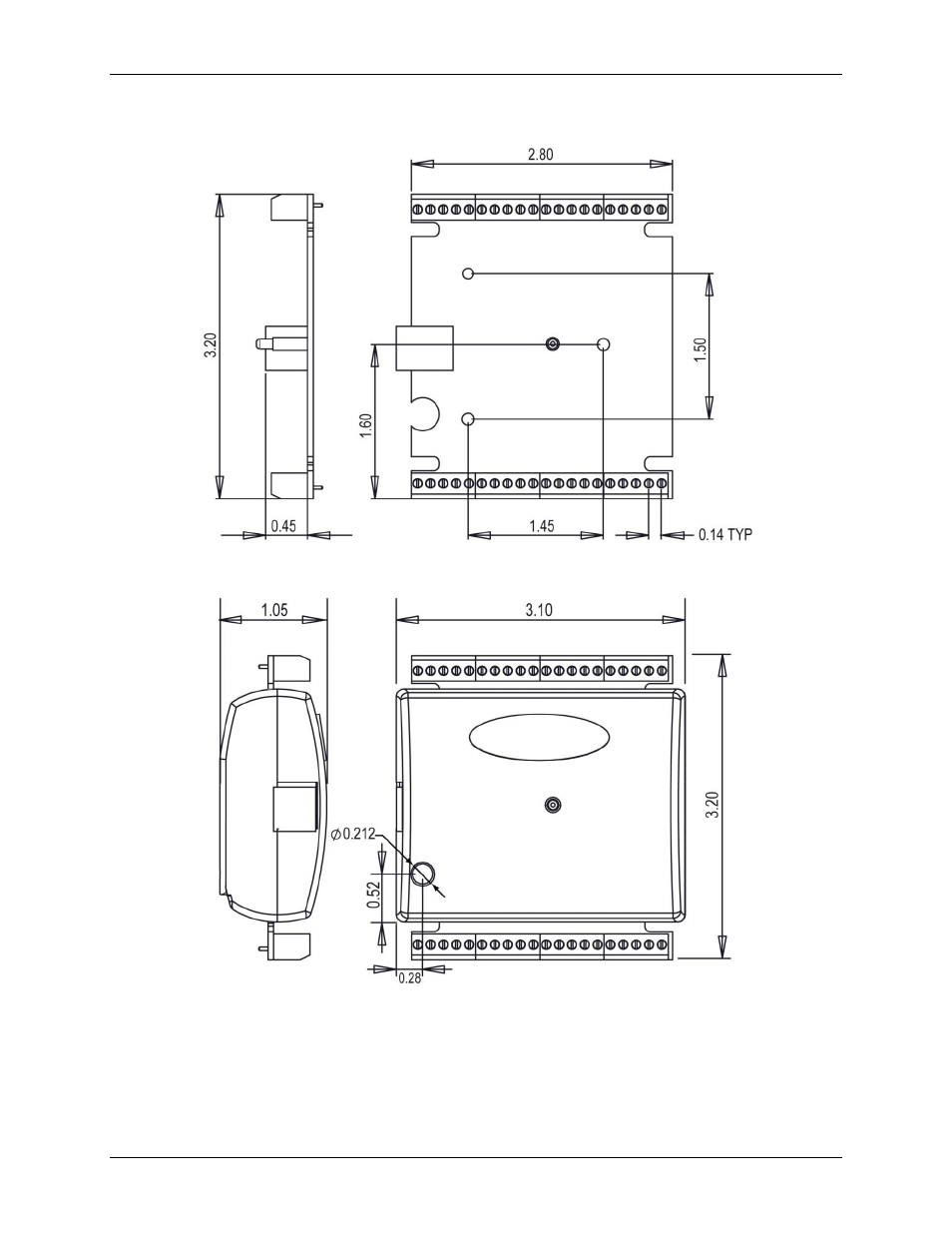 Mechanical drawings | Measurement Computing USB-1208LS User Manual | Page 18 / 26