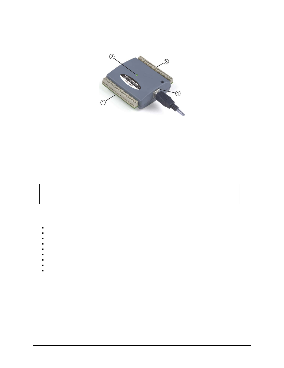 External components, Usb connector, Screw terminals | Measurement Computing USB-1408FS User Manual | Page 10 / 29