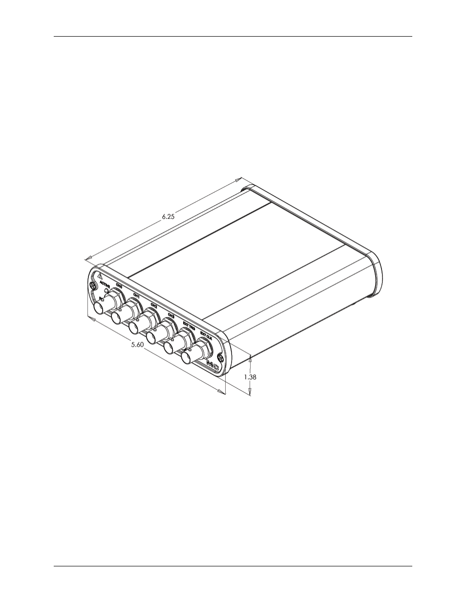 External power connector (ext pwr), Usb connector, Analog common | Mechanical drawing | Measurement Computing USB-1602HS-2AO User Manual | Page 16 / 48
