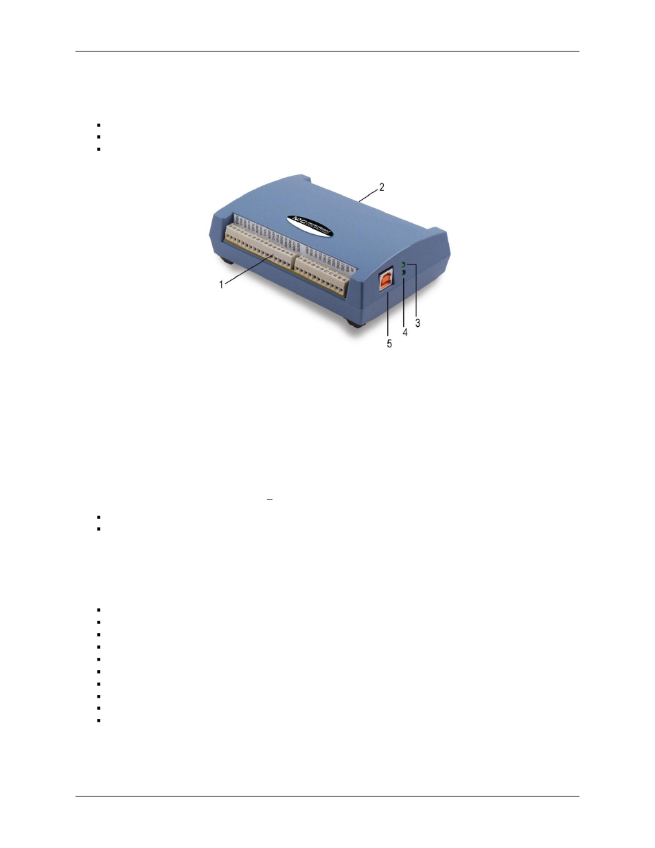 External components, Usb connector, Leds | Screw terminals | Measurement Computing USB-1608GX-2AO User Manual | Page 9 / 25