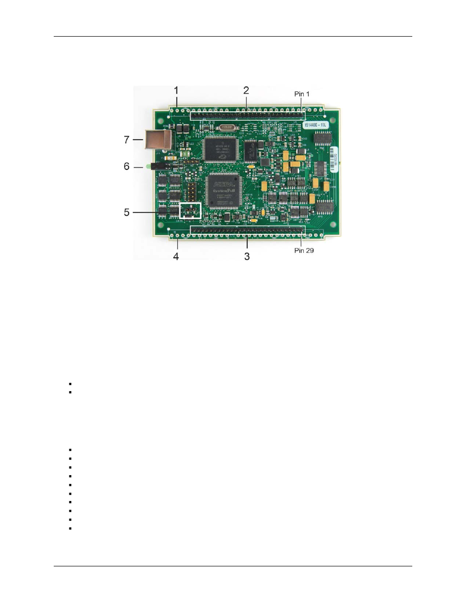 Board components, Usb connector, Leds | Header connectors | Measurement Computing USB-1608GX-2AO-OEM User Manual | Page 10 / 26