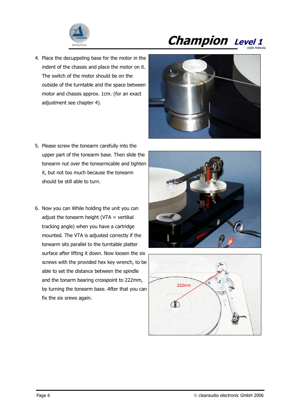 Champion, Level 1 | Clearaudio Champion User Manual | Page 6 / 10