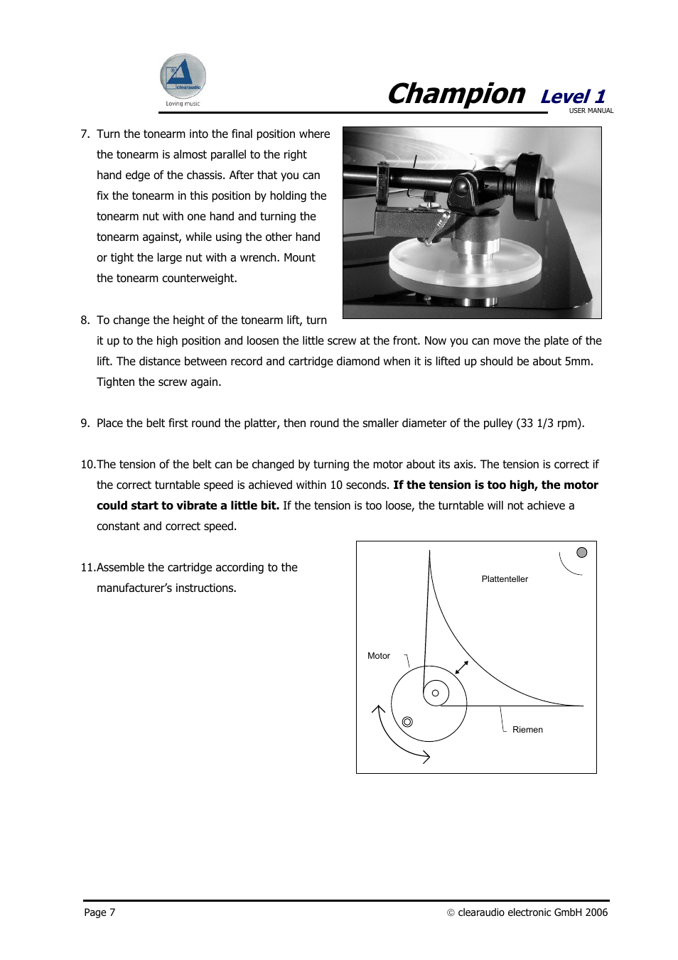 Champion, Level 1 | Clearaudio Champion User Manual | Page 7 / 10