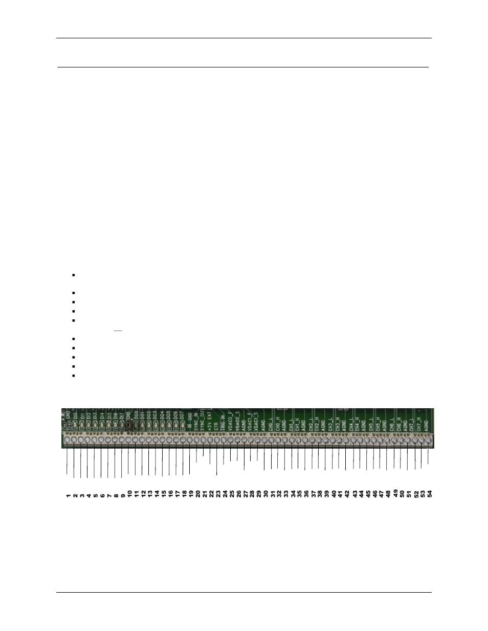 Usb active led (act), Power led (pwr), Main connector and pin out | Usb connector, Eight digital input connections, Eight digital output connections, Four analog output connections, Covering two dac channels—only two connections, One external event counter connection, One voltage connection | Measurement Computing USB-1608HS-2AO User Manual | Page 14 / 33