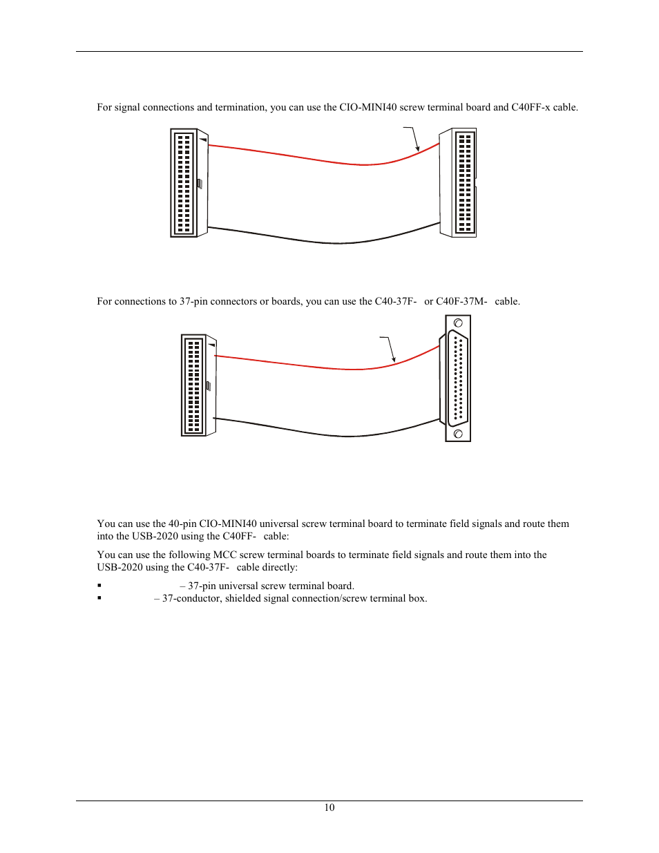 Cabling, Field wiring, signal termination and conditioning | Measurement Computing USB-2020 User Manual | Page 10 / 24