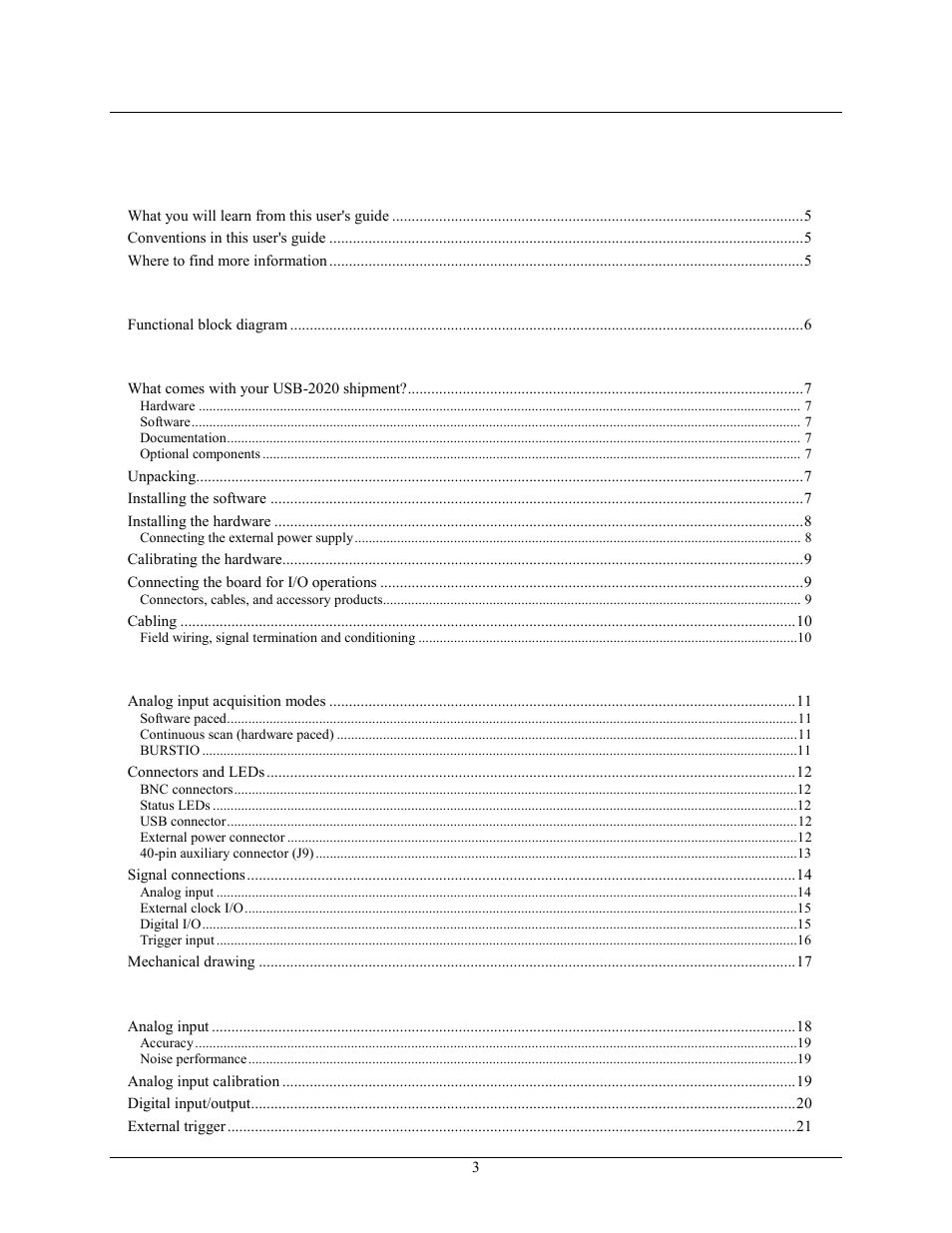 Measurement Computing USB-2020 User Manual | Page 3 / 24