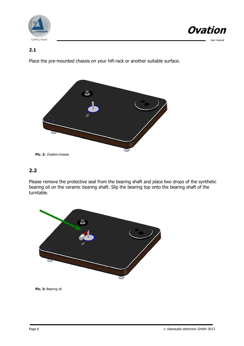 Ovation | Clearaudio Version-1.4_12_03_08_E User Manual | Page 6 / 14