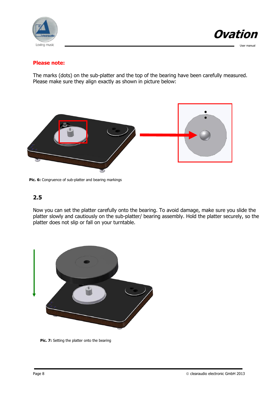 Ovation | Clearaudio Version-1.4_12_03_08_E User Manual | Page 8 / 14