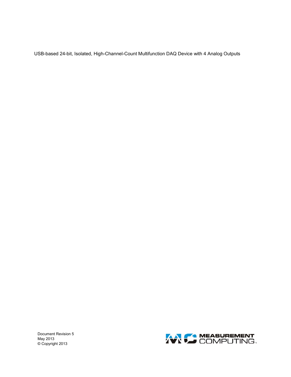 Measurement Computing USB-2416-4AO User Manual | 50 pages