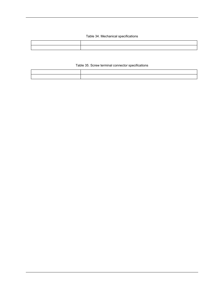 Mechanical, Screw terminal connector type and pin-out | Measurement Computing USB-2416-4AO User Manual | Page 41 / 50