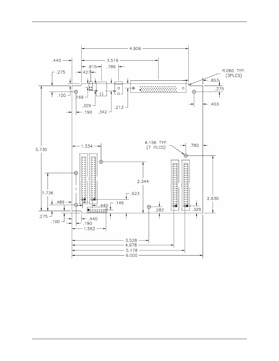 Mechanical drawing | Measurement Computing USB-2527 User Manual | Page 51 / 64