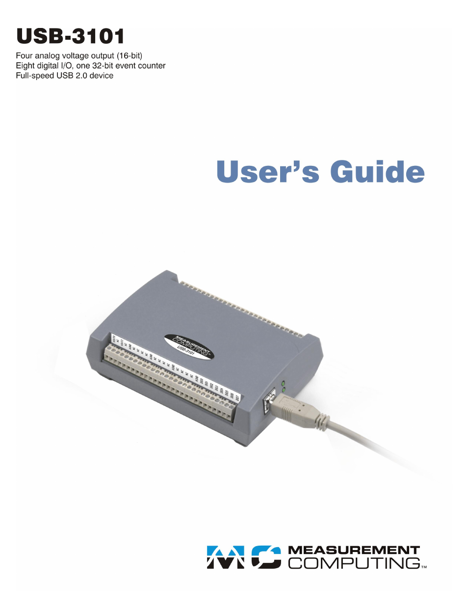 Measurement Computing USB-3101 User Manual | 24 pages
