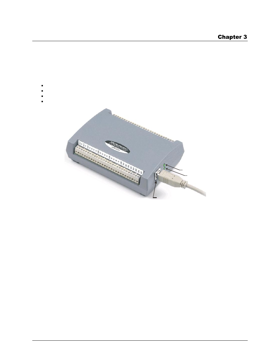 Functional details, External components, Usb connector | Status led, Power led | Measurement Computing USB-3101 User Manual | Page 13 / 24