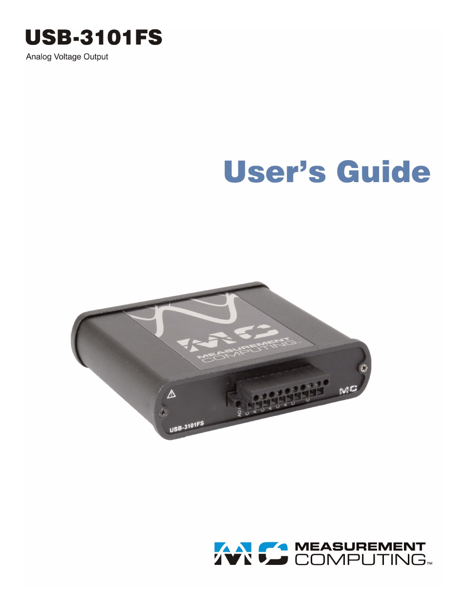 Measurement Computing USB-3101FS User Manual | 18 pages