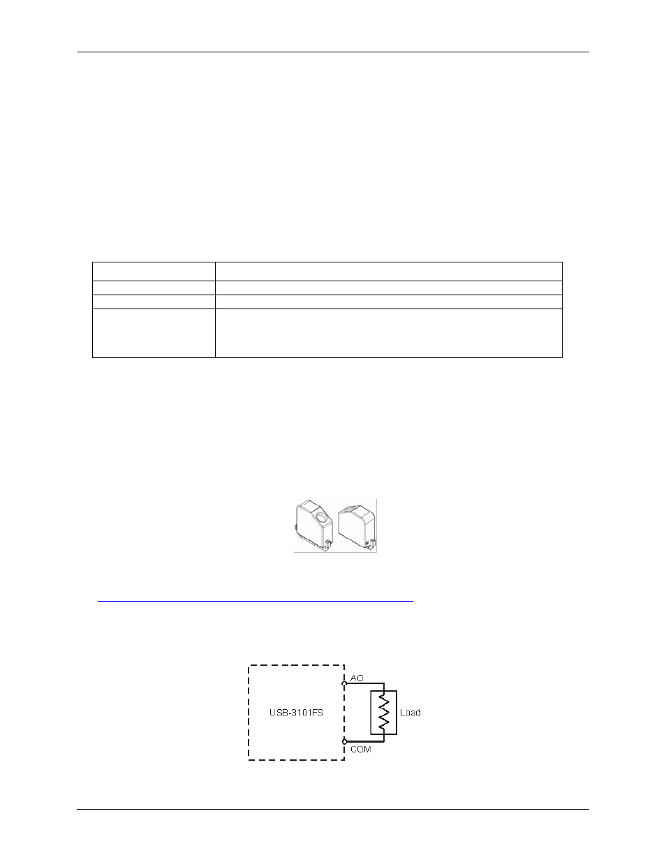 Analog outputs (ao 0 to ao 3), Usb connector, Strain relief slot for usb cable | High-voltage applications, Connecting a load | Measurement Computing USB-3101FS User Manual | Page 12 / 18