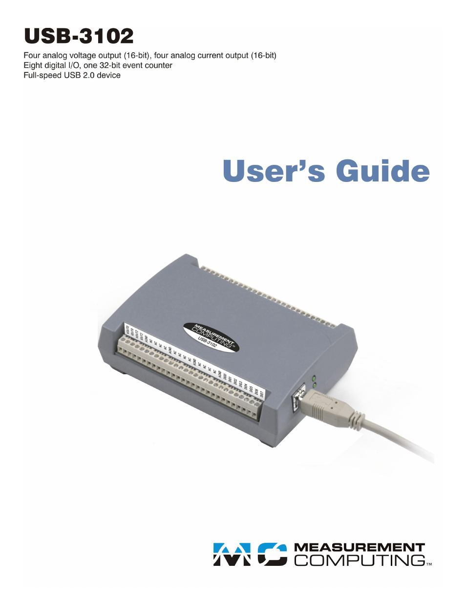 Measurement Computing USB-3102 User Manual | 27 pages