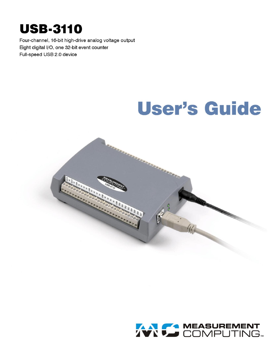 Measurement Computing USB-3110 User Manual | 25 pages