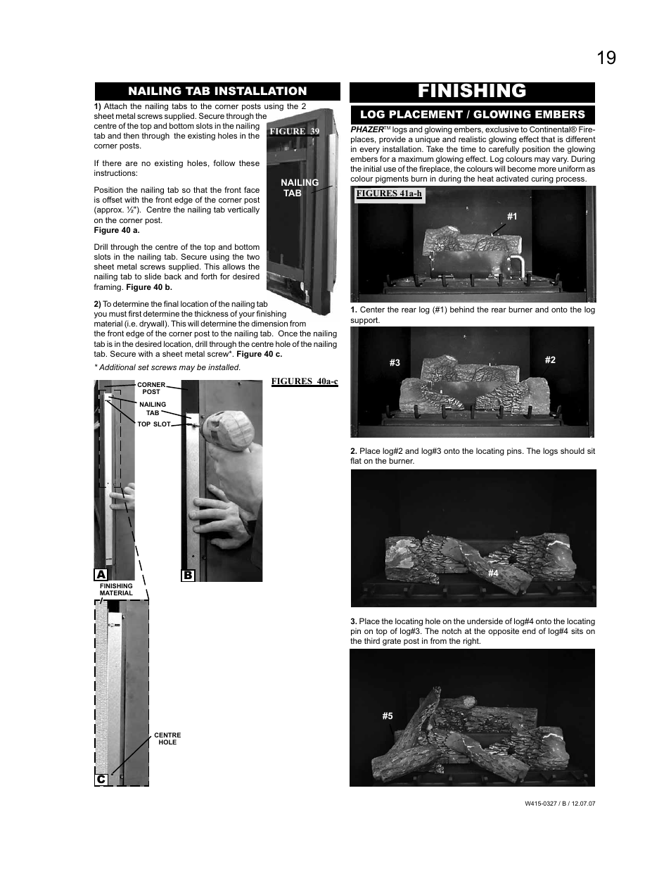 Finishing, Nailing tab installation | Continental BCDV48N User Manual | Page 19 / 28
