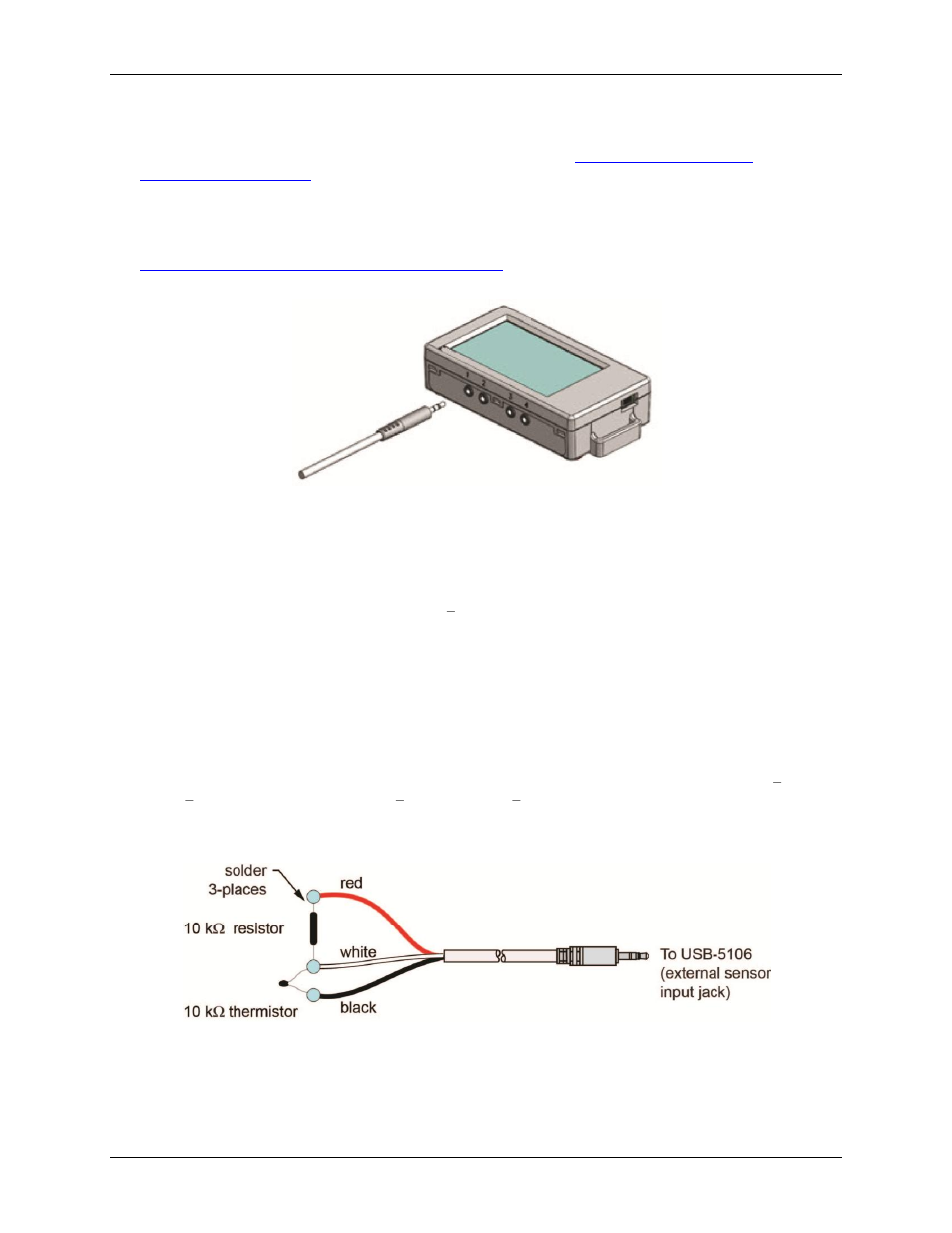 Connecting external sensors, Compatible sensors, Tmc6-hd temperature sensor | Measurement Computing USB-5106 User Manual | Page 11 / 18