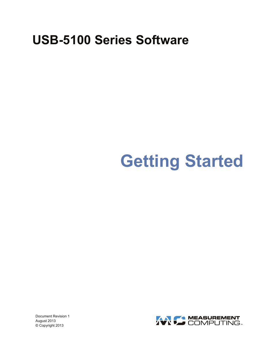 Measurement Computing USB-5100 Series User Manual | 8 pages